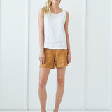 Open back linen top Leigh
