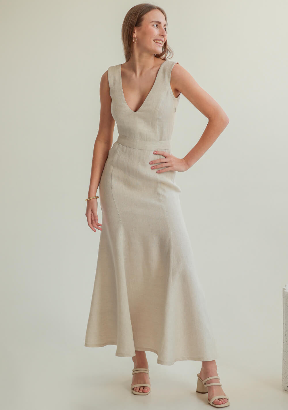 Linen trumpet dress Jasmin