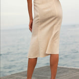 Linen trumpet skirt Jade