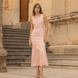 Linen trumpet wedding dress Valery