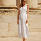 Linen trumpet wedding dress Valery