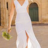 Linen wedding dress Crystal