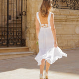 Linen wedding dress Crystal