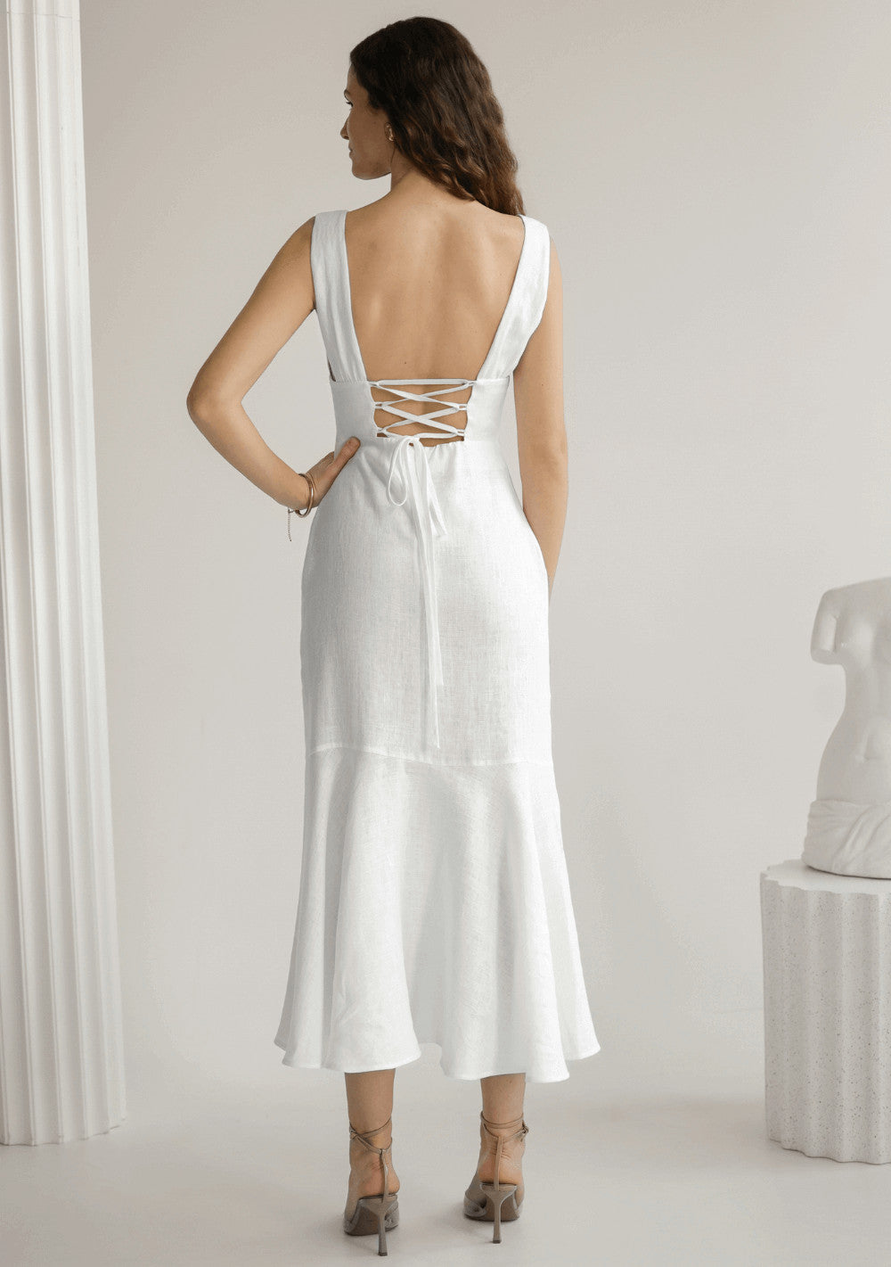 Linen wedding dress Crystal