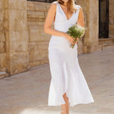 Linen wedding dress Crystal