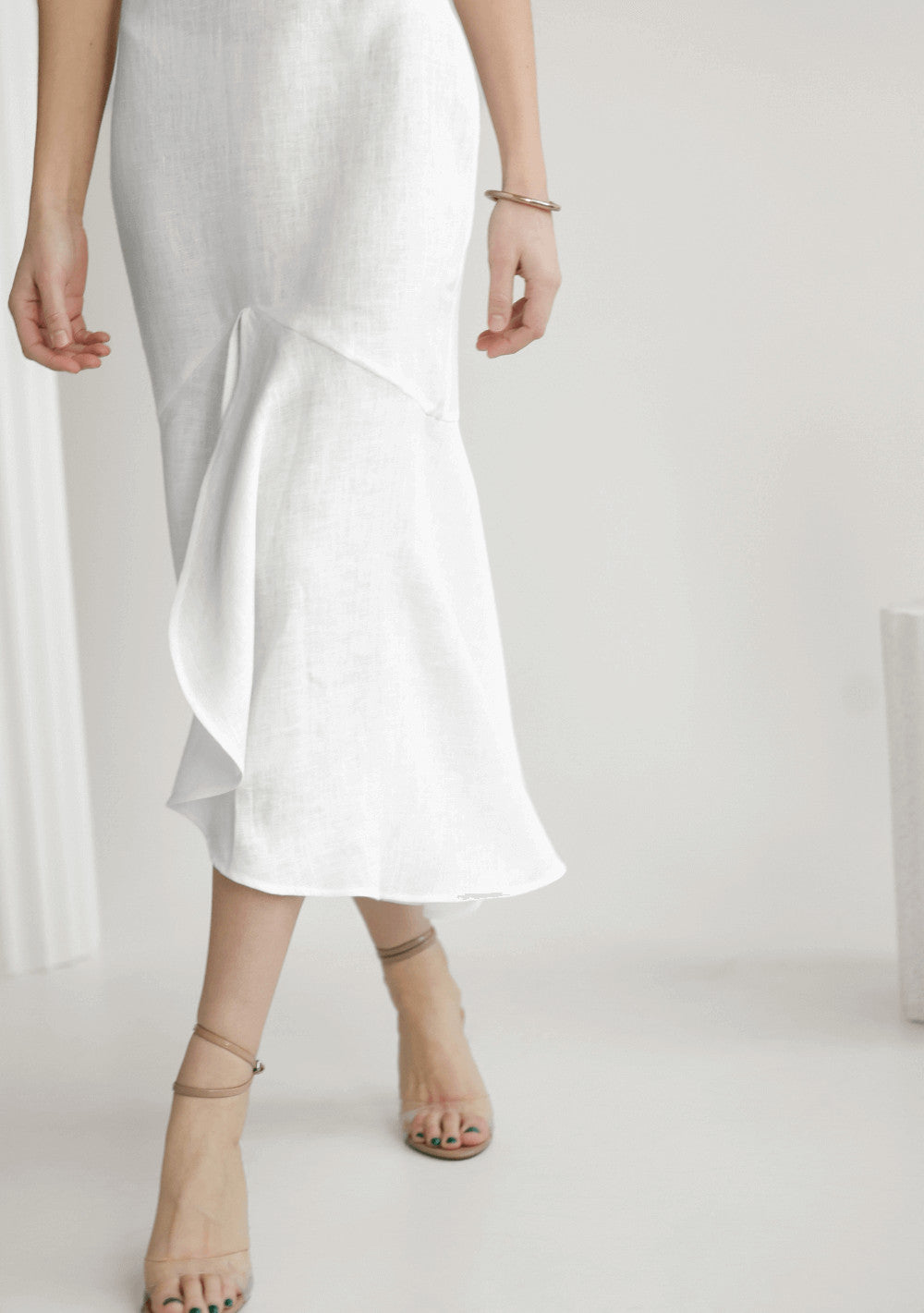 Linen wedding dress Crystal