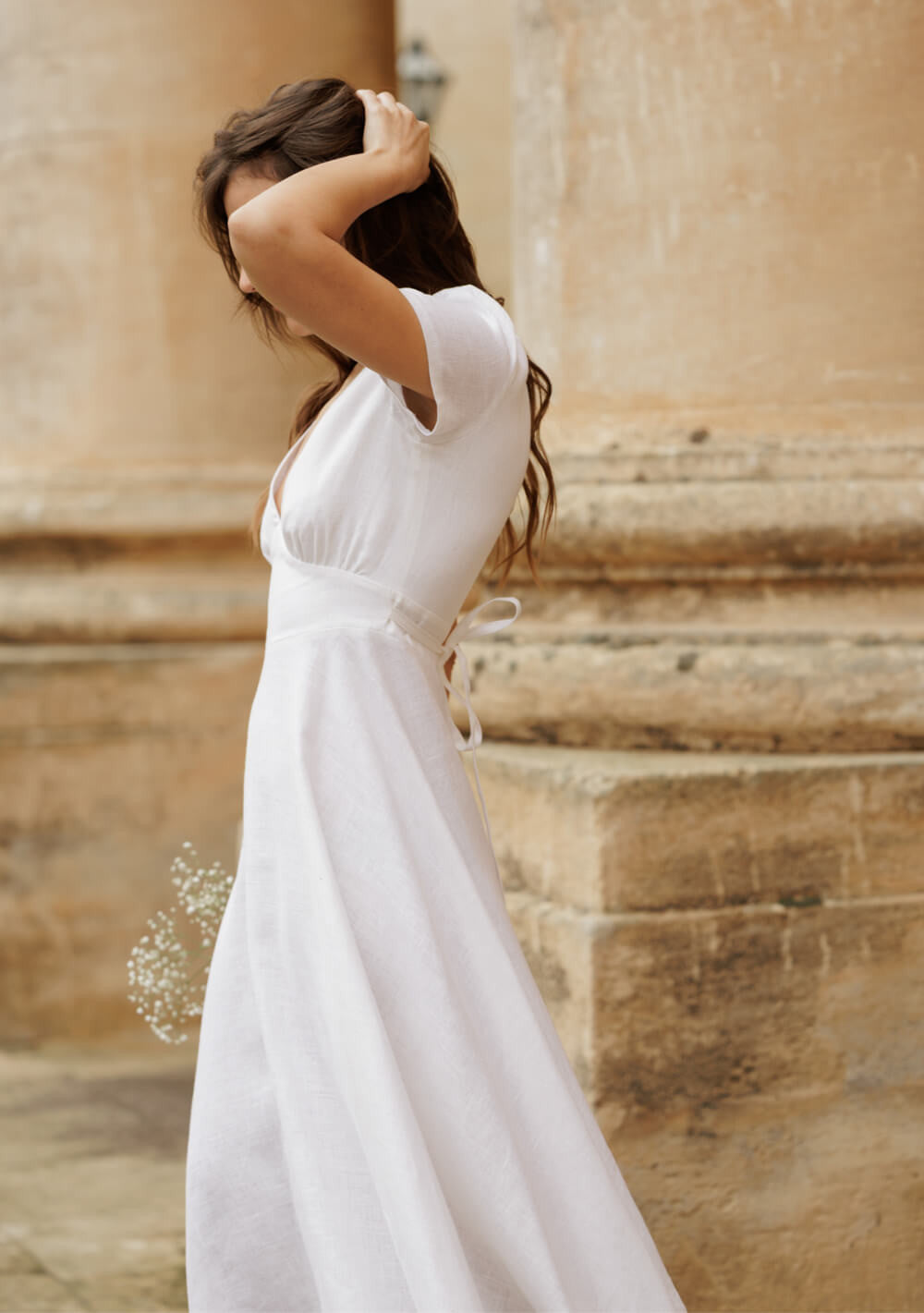 Linen wedding dress Sicily