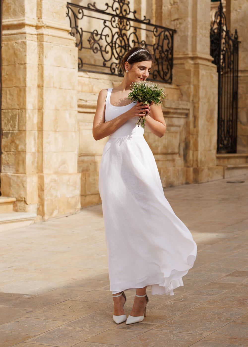 Linen wedding dress Wendy