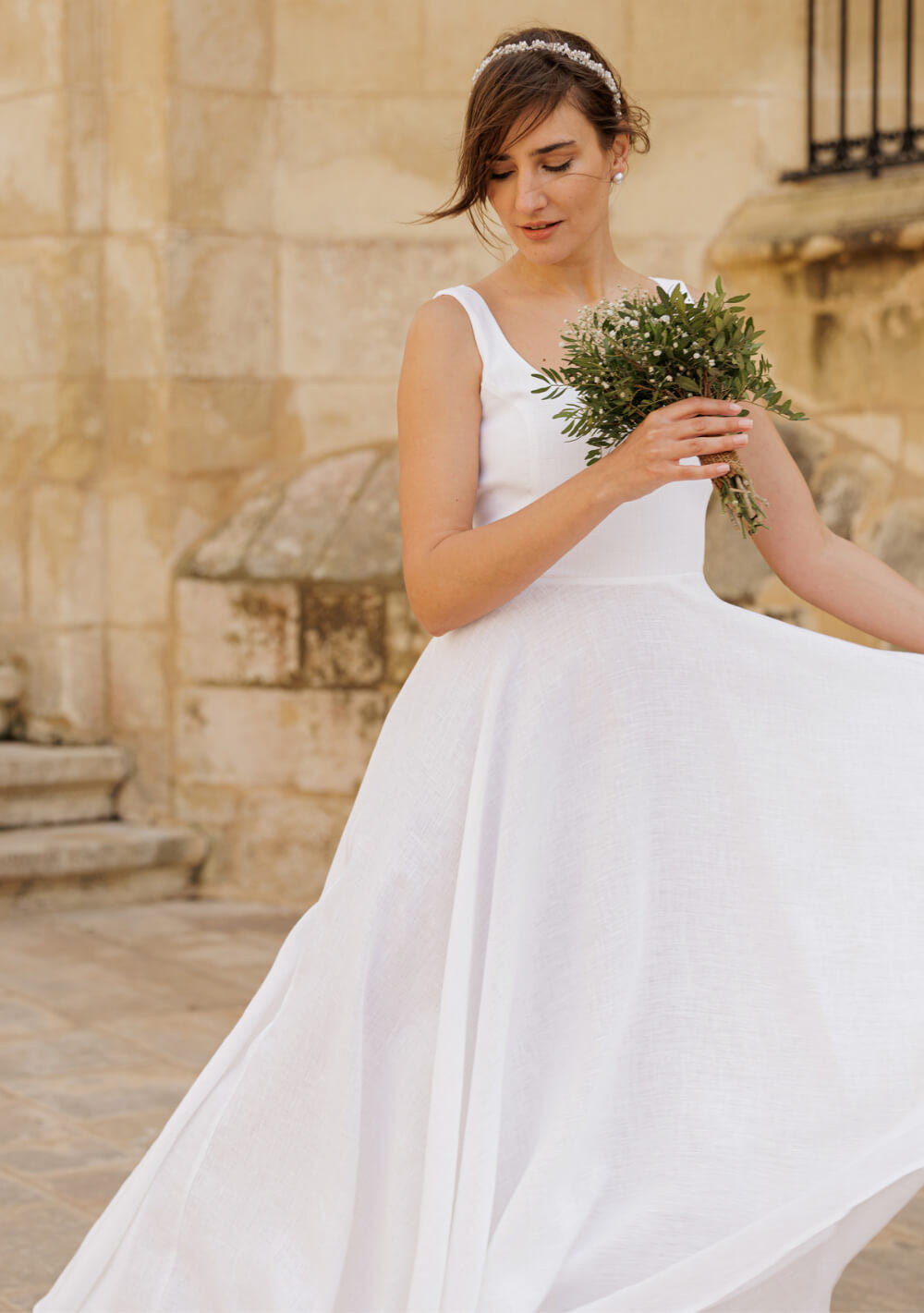 Linen wedding dress Wendy