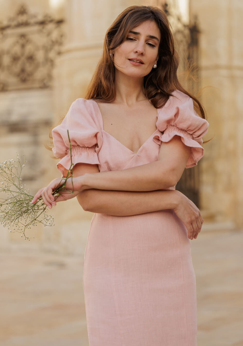Linen wedding guest dress Abigail