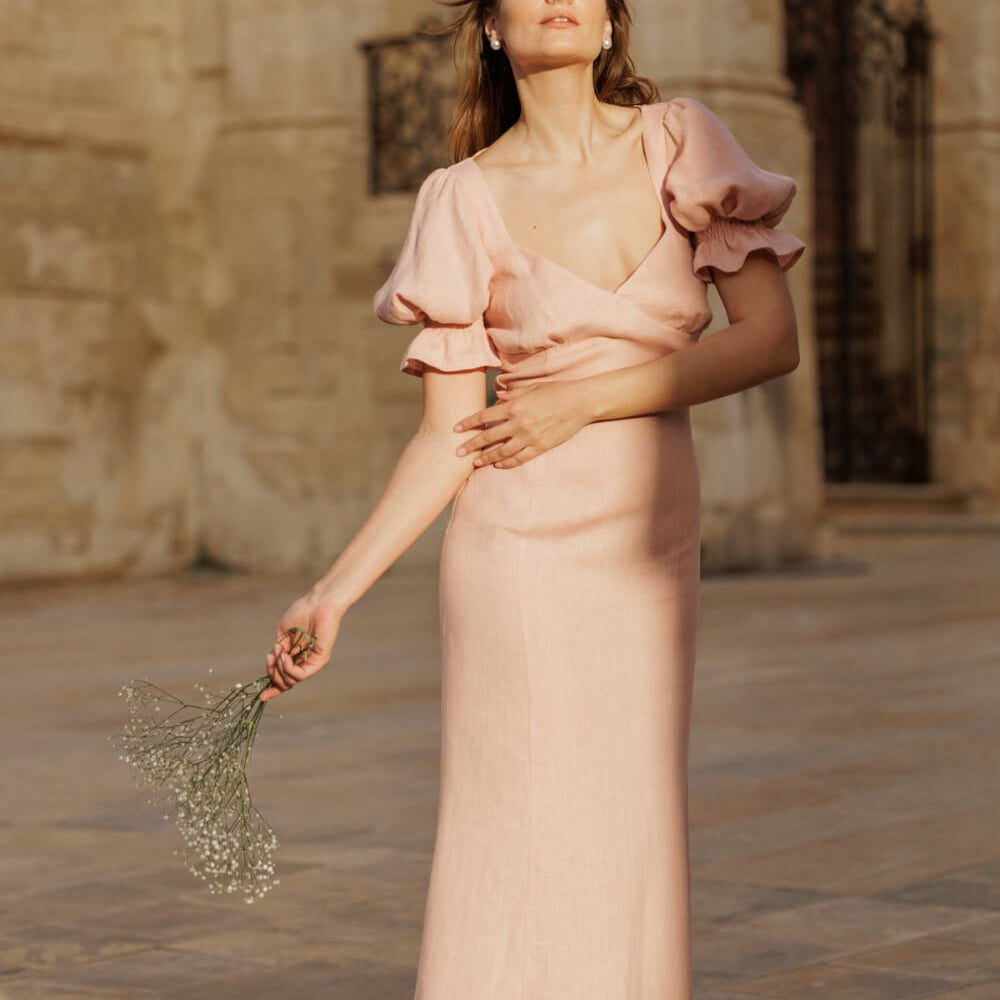 Linen wedding guest dress Abigail