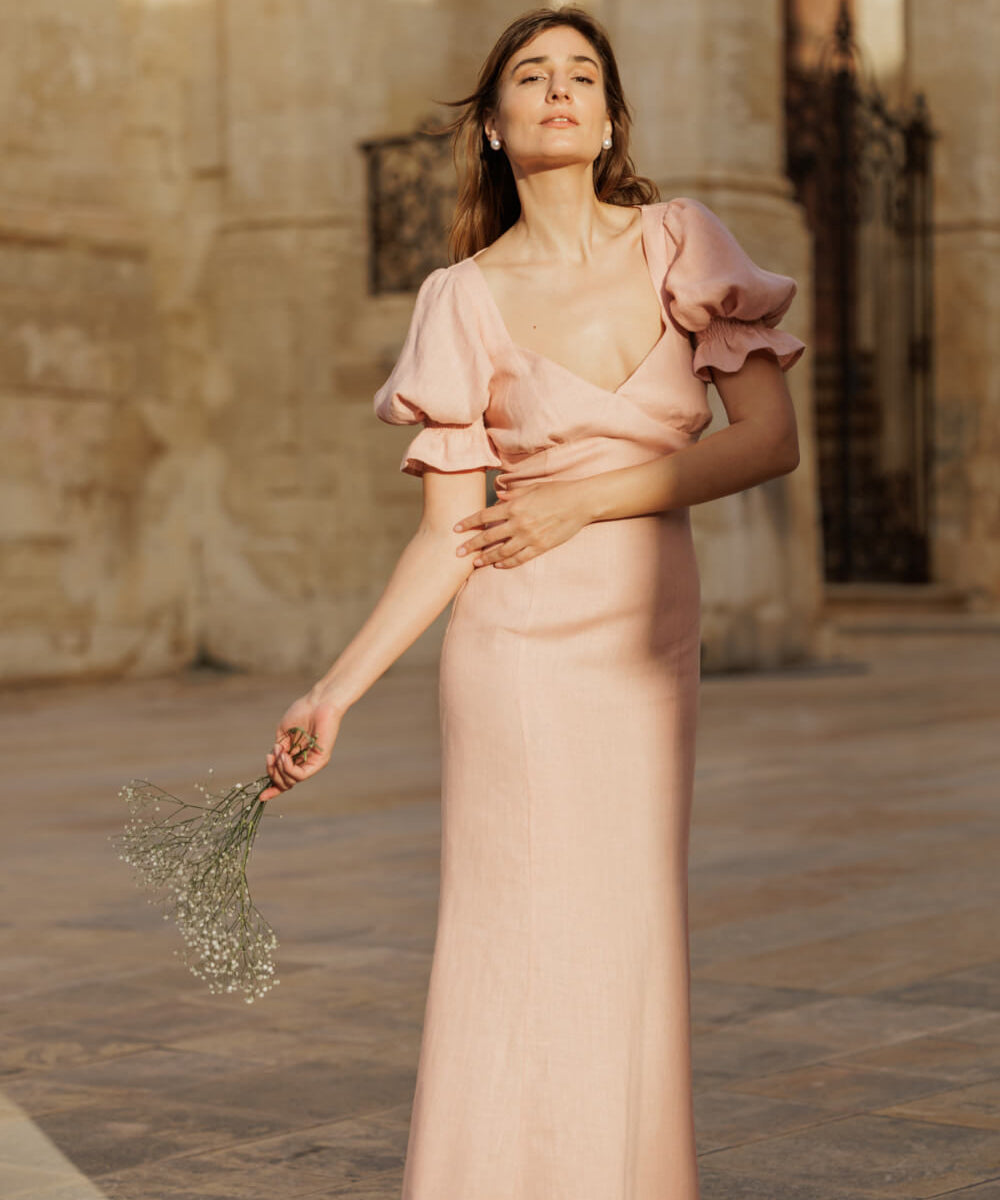 Linen wedding guest dress Abigail