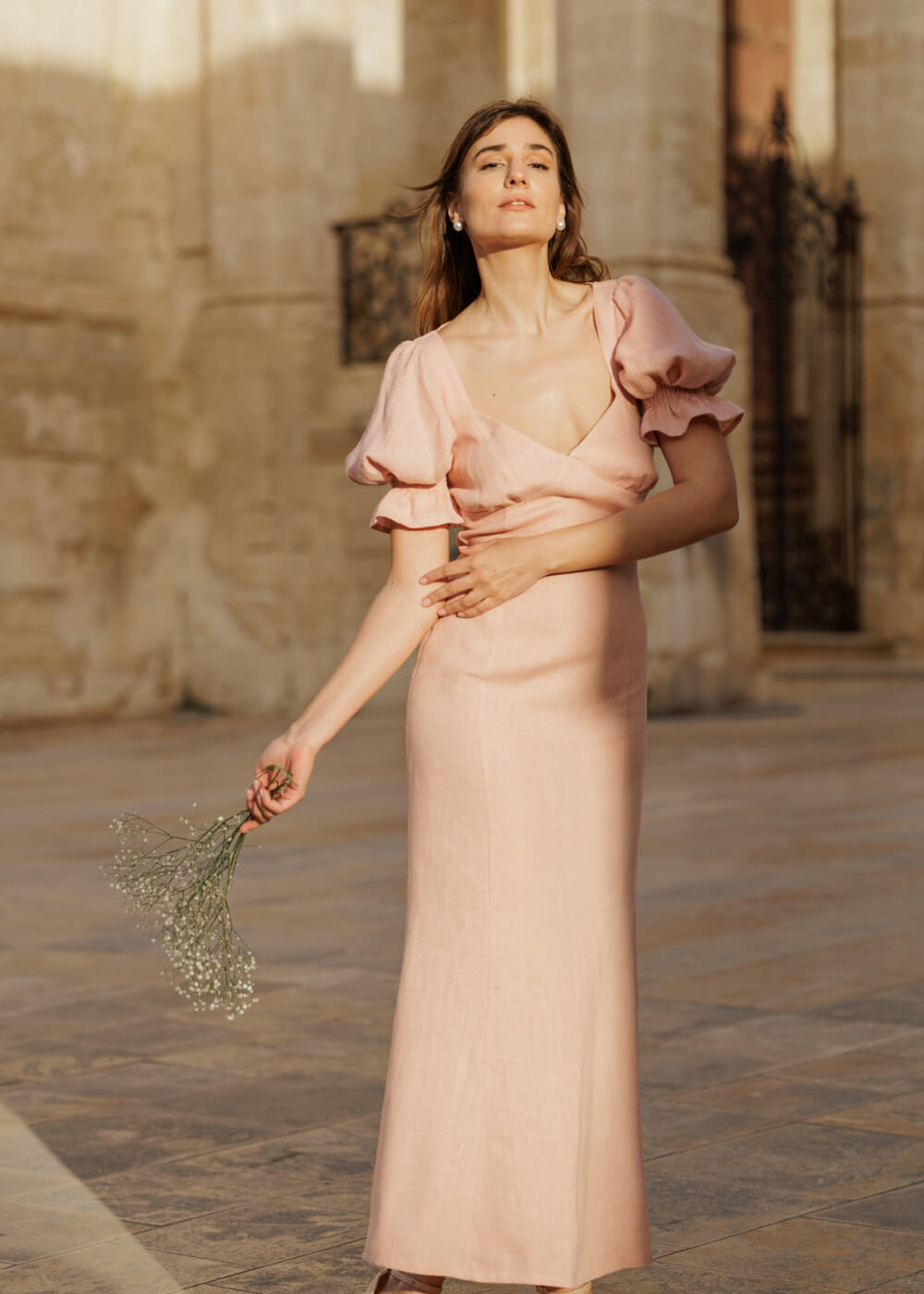 Linen wedding guest dress Abigail