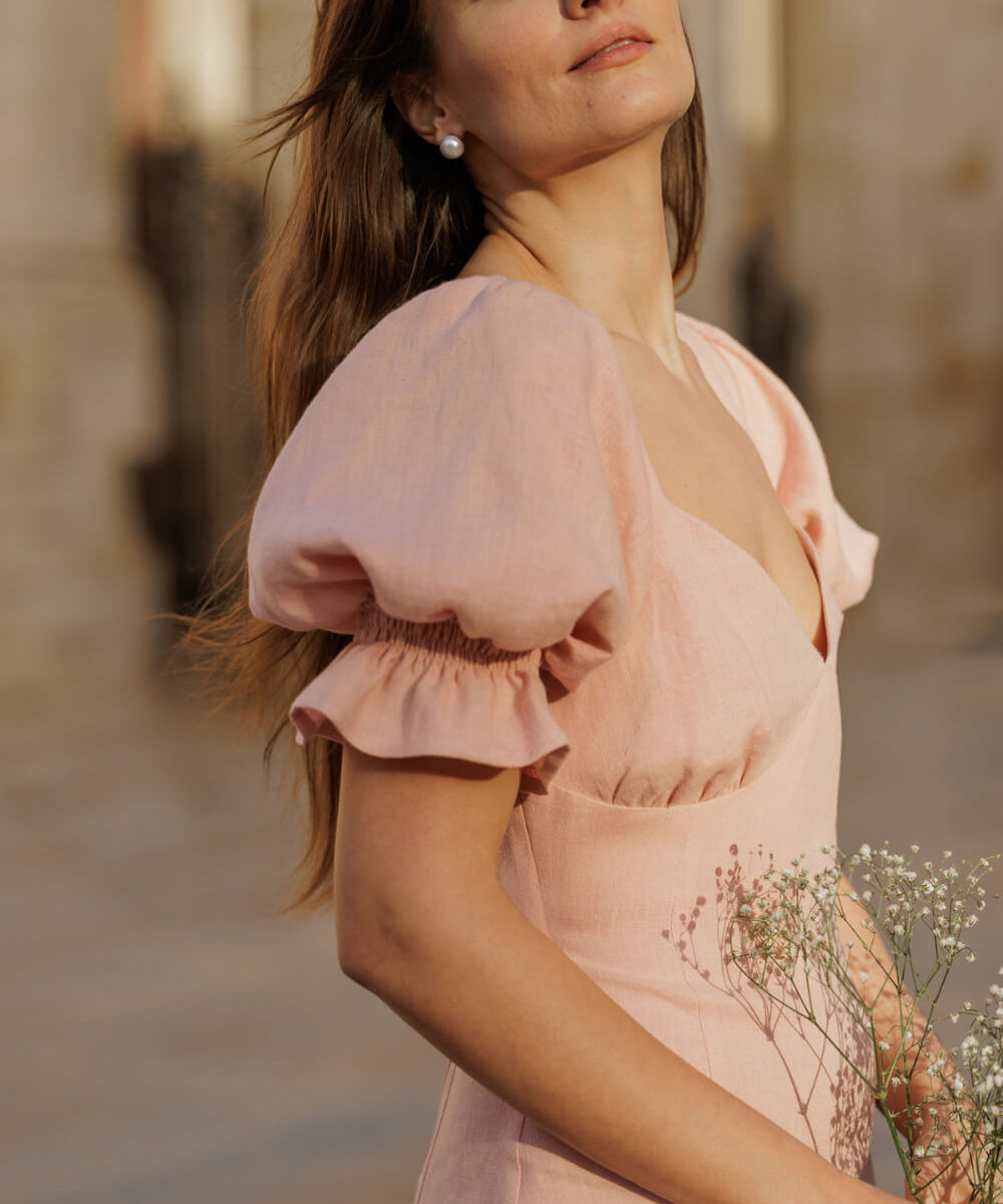 Linen wedding guest dress Abigail