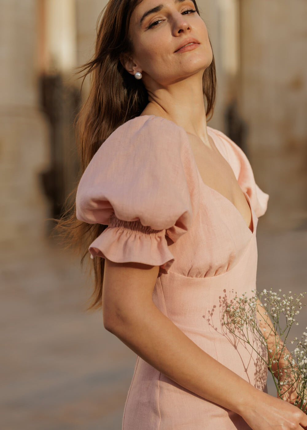 Linen wedding guest dress Abigail