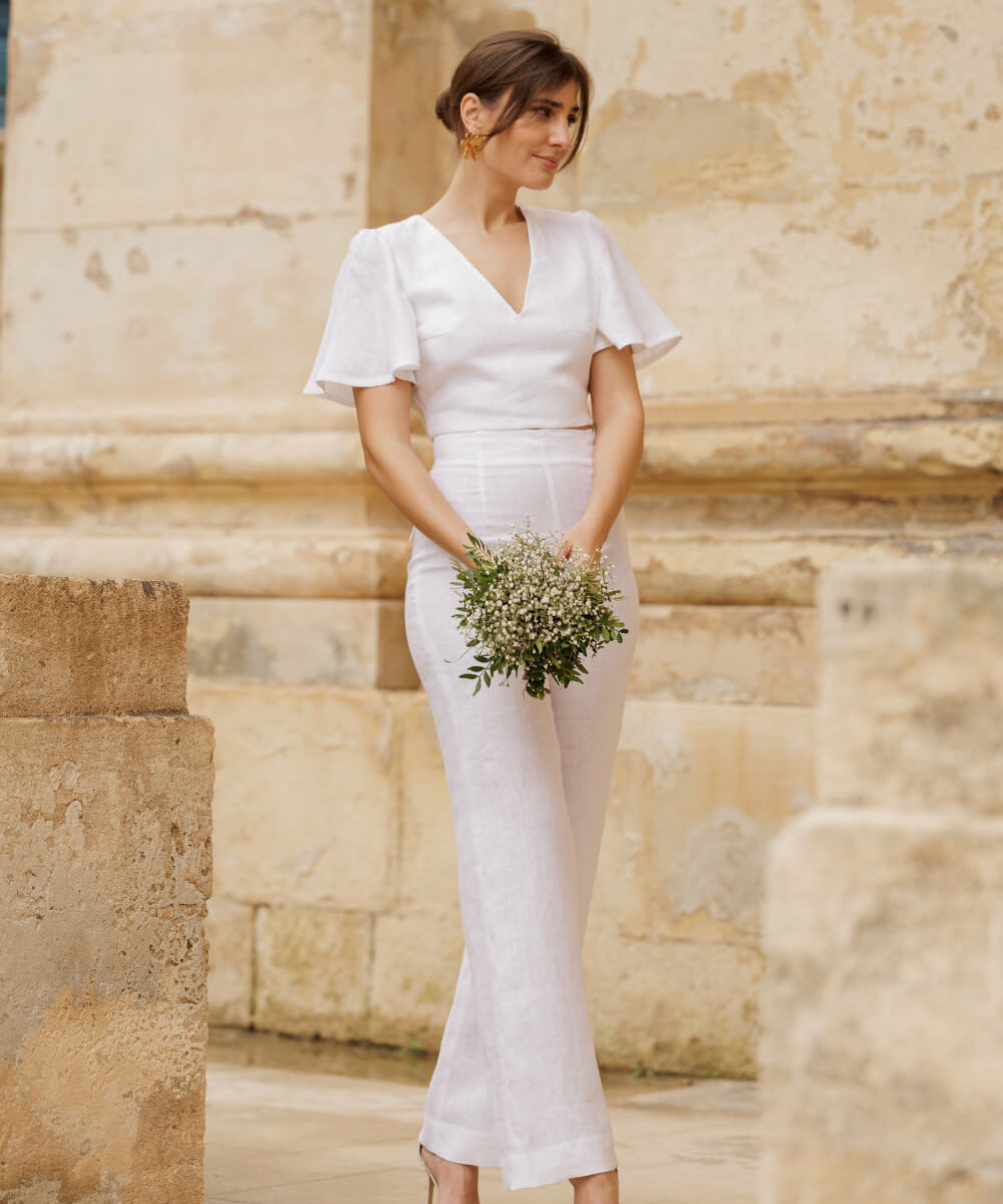 Linen wedding top Halley