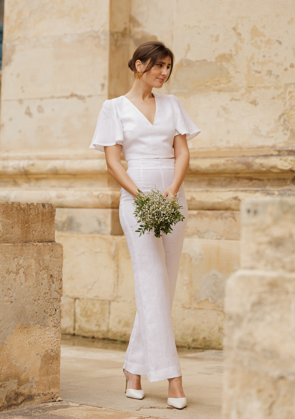 Linen wedding top Halley