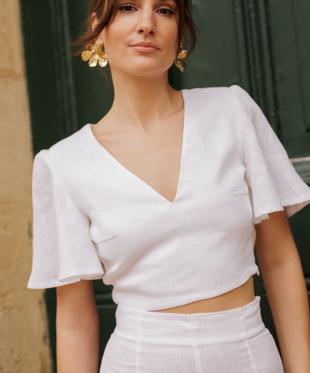 Linen wedding top Halley