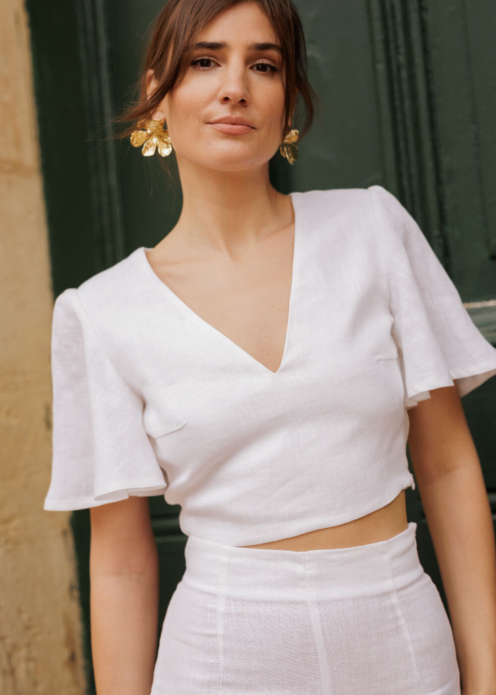 Linen wedding top Halley