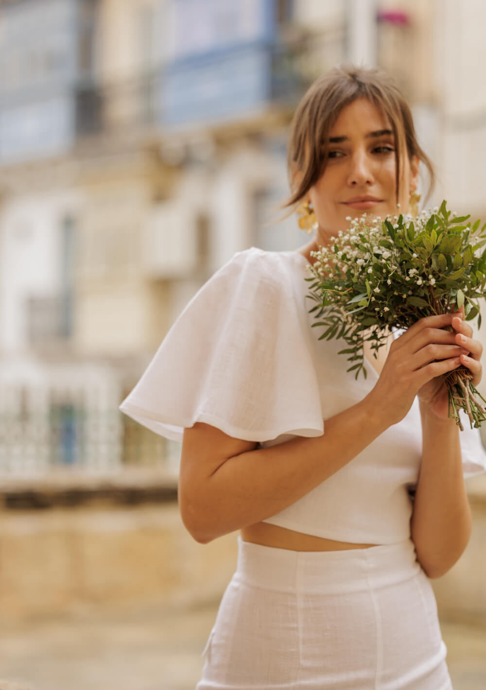 Linen wedding top Halley