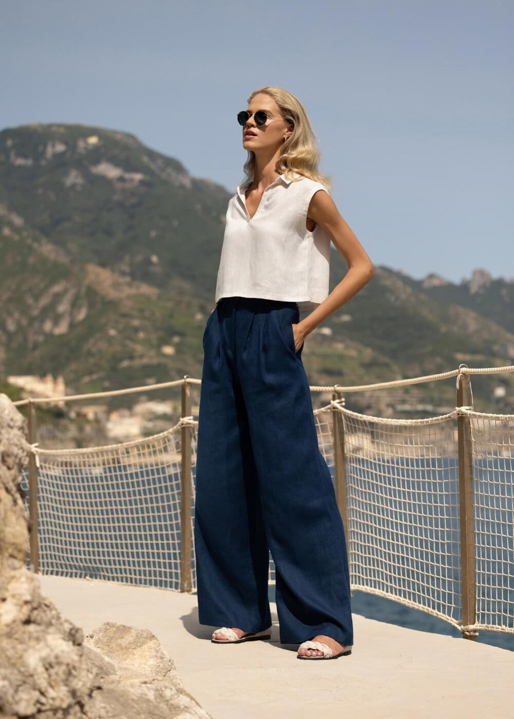 Linen wide leg pants Oakland