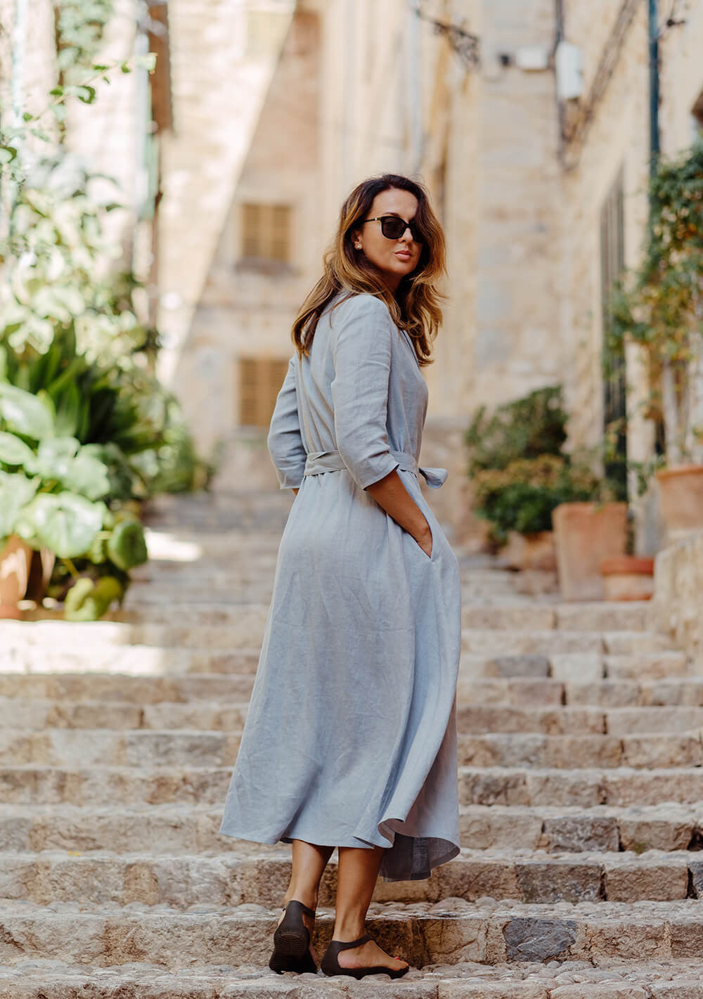 Linen wrap dress Marlena