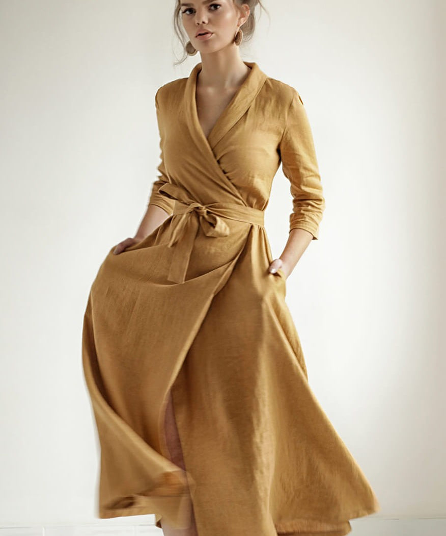 Linen wrap dress Marlena