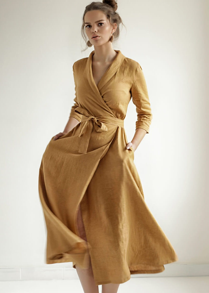 Linen wrap dress Marlena