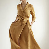 Linen wrap dress Marlena
