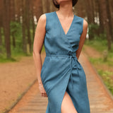 Linen wrap dress Nydia