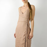 Linen wrap dress with spaghetti straps Eden