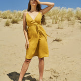 Linen wrap dress with spaghetti straps Eden