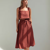 Linen wrap midi skirt Frida