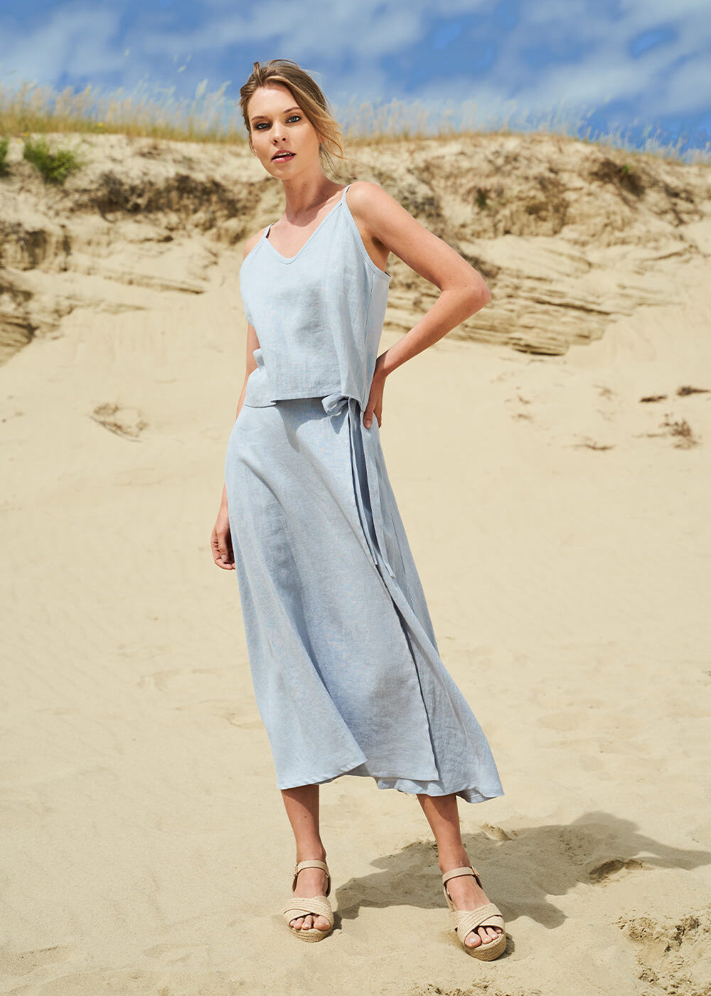 Linen wrap skirt Frida