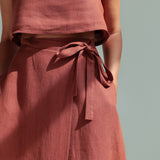 Linen wrap midi skirt Frida