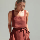 Linen wrap midi skirt Frida