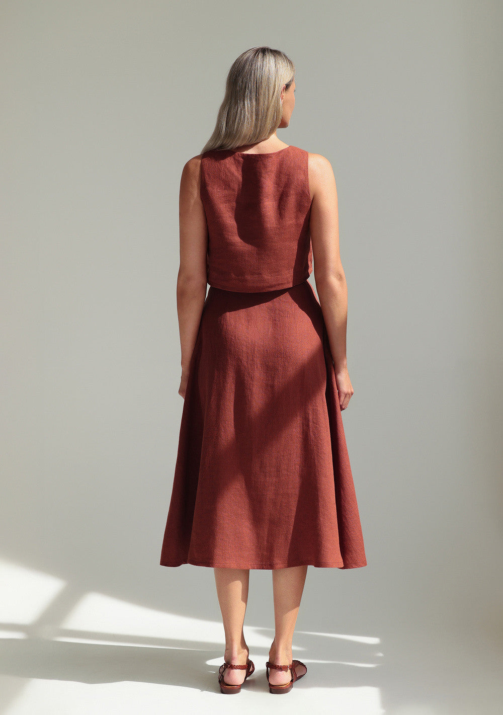 Linen wrap midi skirt Frida