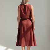 Linen wrap midi skirt Frida