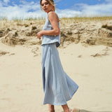 Linen wrap midi skirt Frida