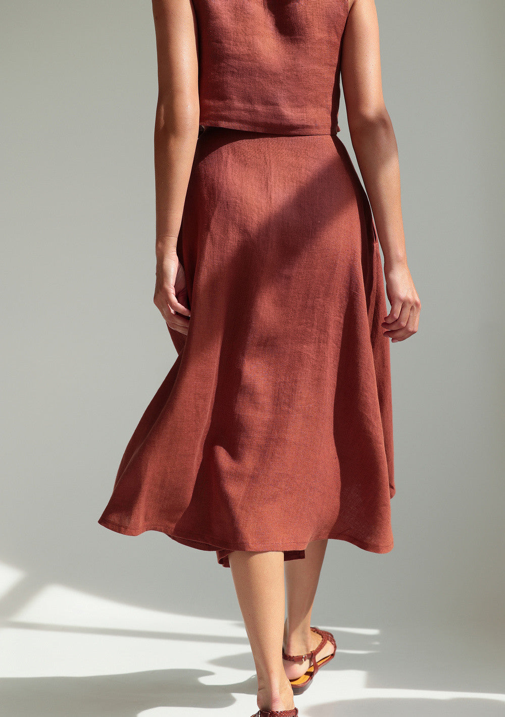 Linen wrap midi skirt Frida