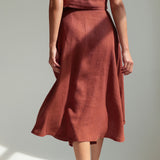 Linen wrap midi skirt Frida