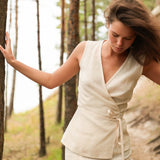 Linen wrap top Elydia
