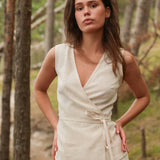 Linen wrap top Elydia