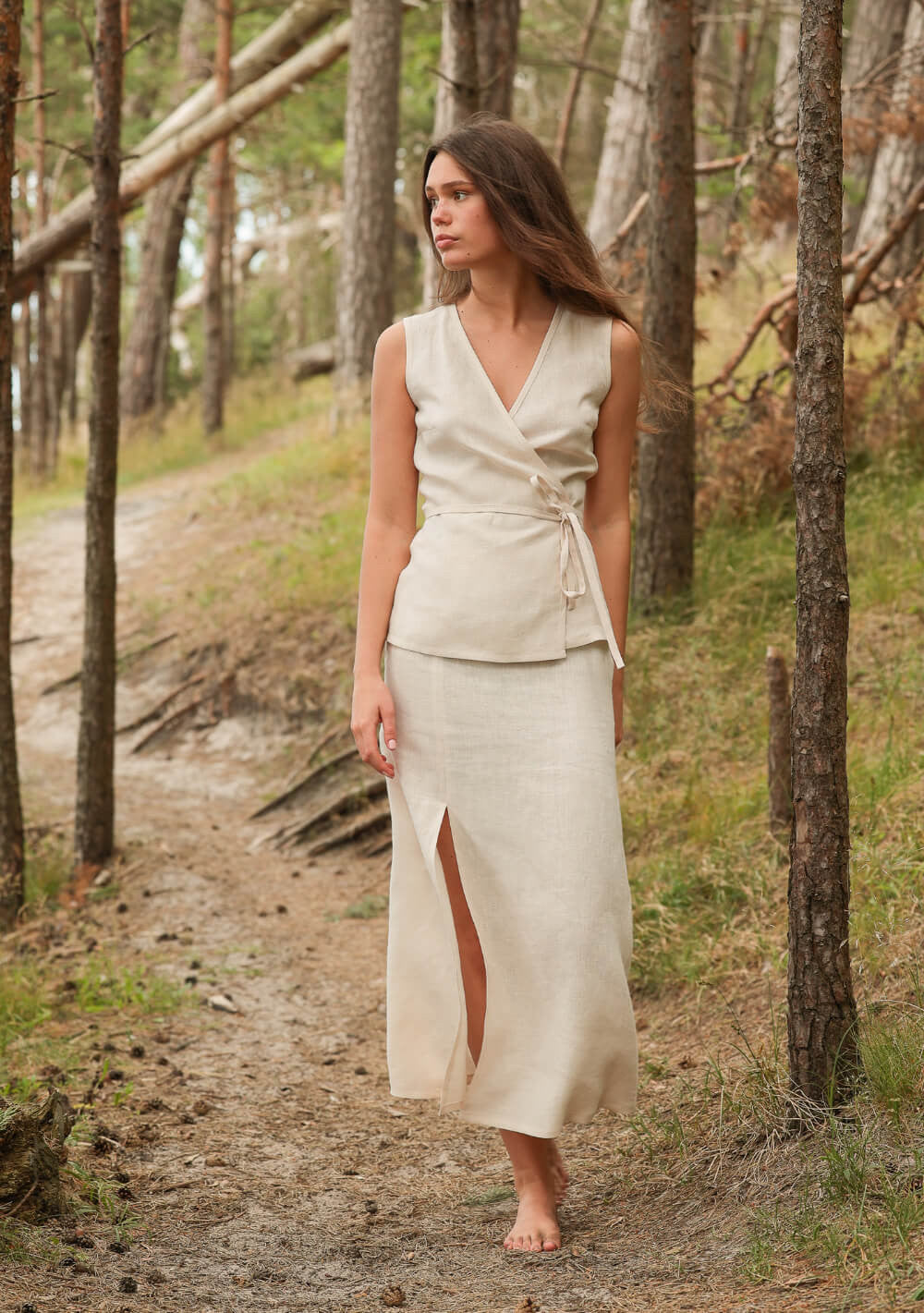 Linen wrap top Elydia