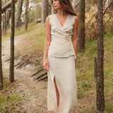 Linen wrap top Elydia