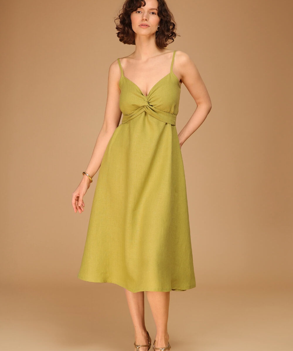 Long linen strap dress Arielle