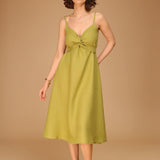 Long linen strap dress Arielle