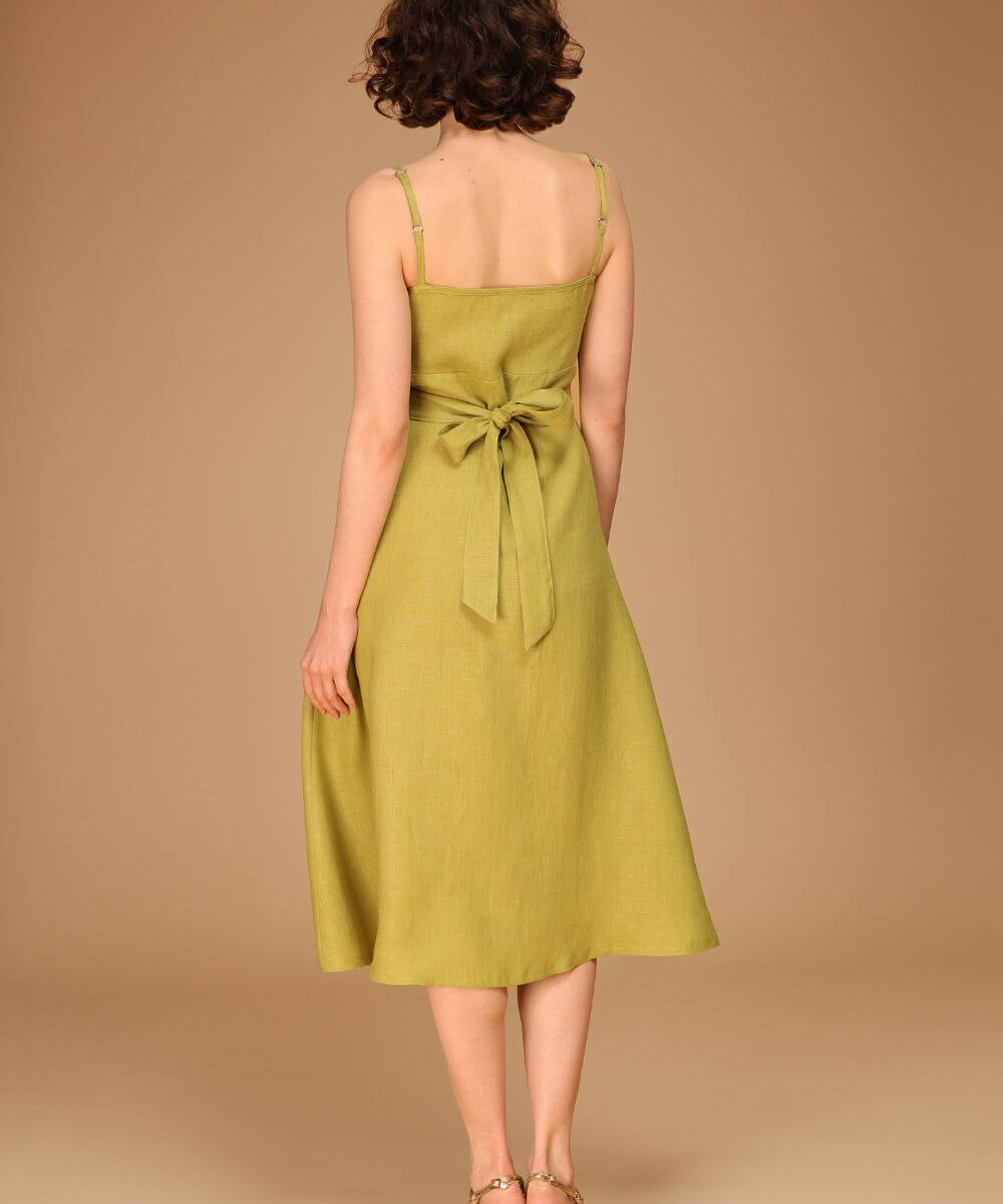 Long linen strap dress Arielle