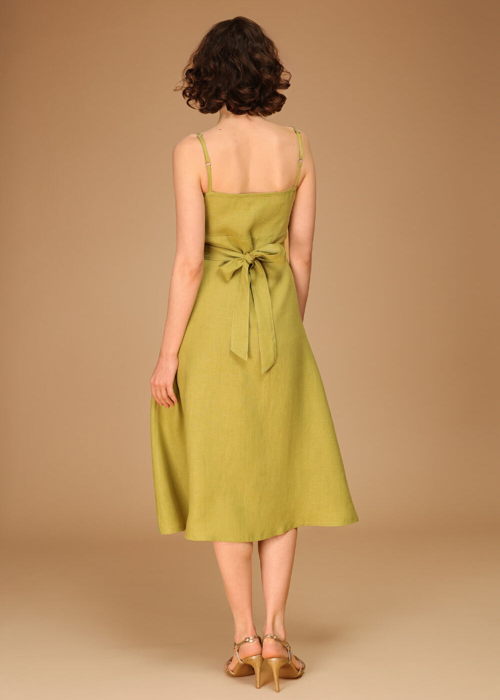 Long linen strap dress Arielle