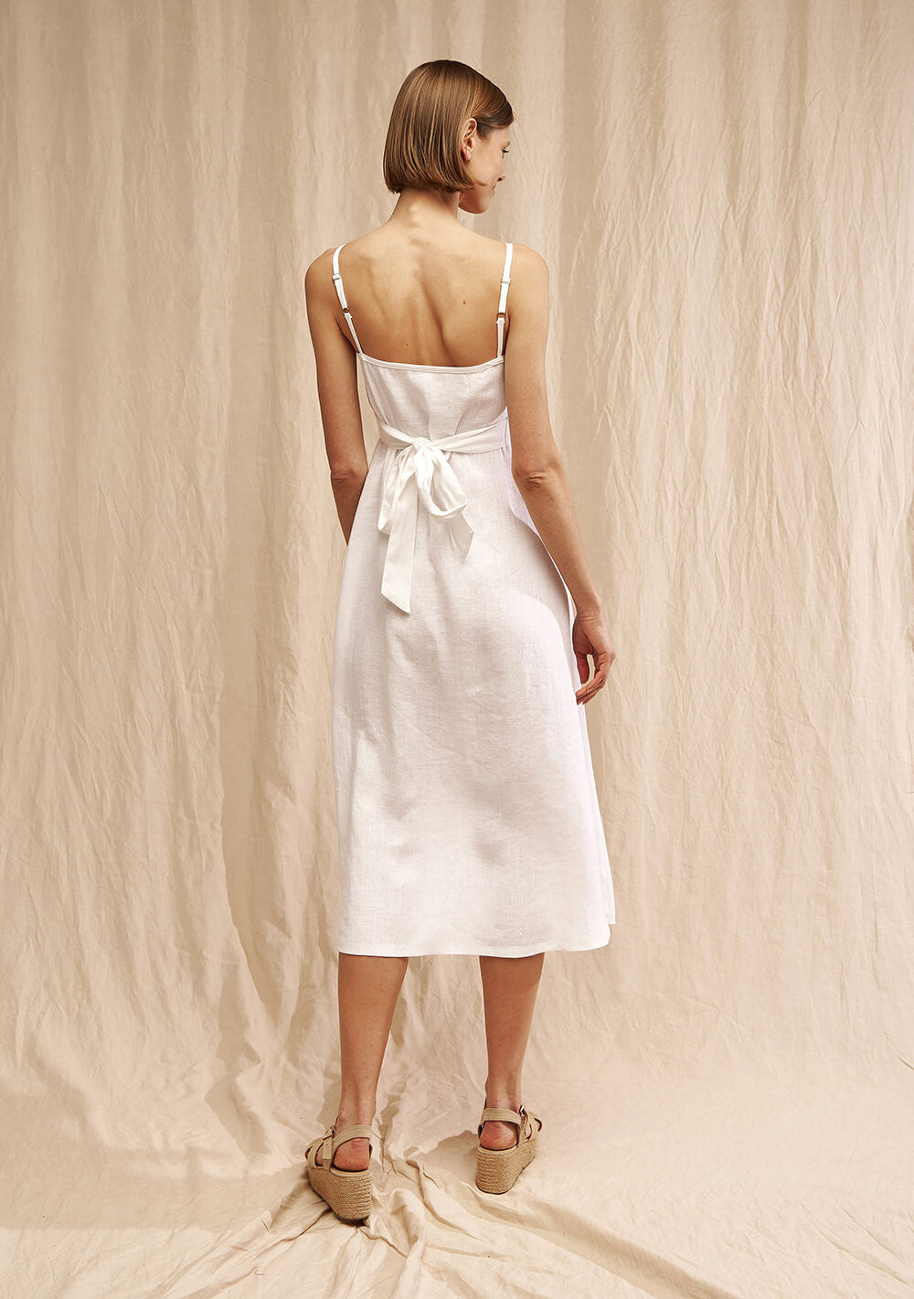 Long linen strap dress Arielle